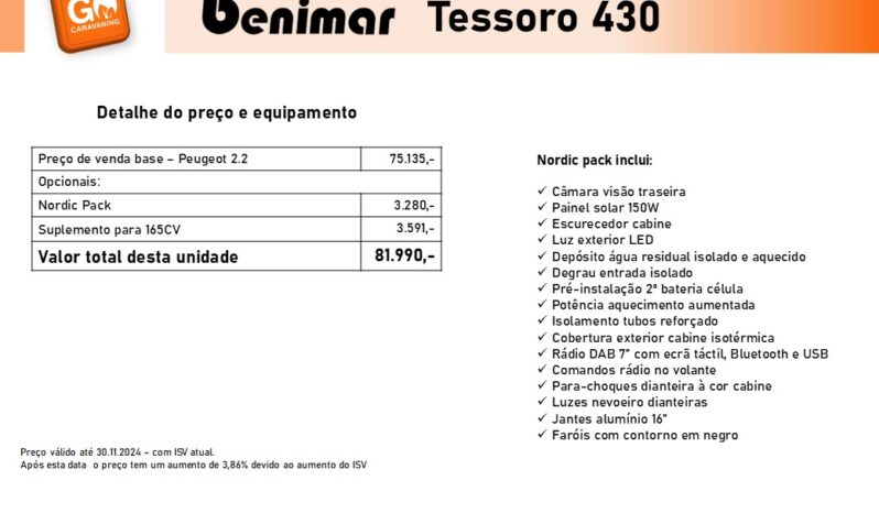 BENIMAR, Tessoro 430 cheio