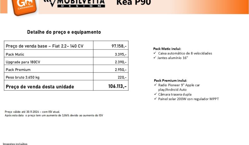 MOBILVETTA, Kea P90 cheio