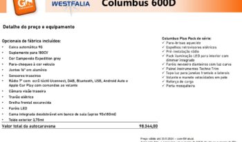 Westfalia, Columbus 600D cheio