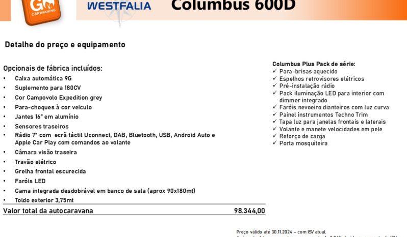 Westfalia, Columbus 600D cheio