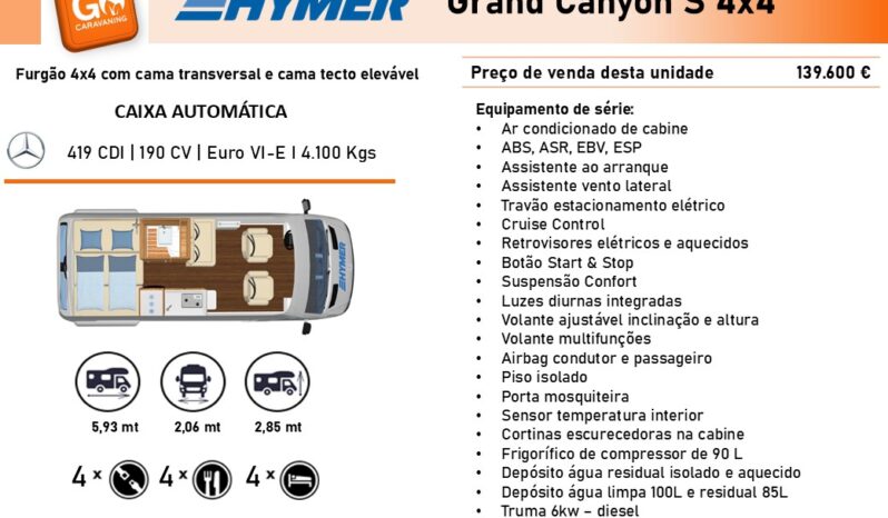 HYMER, Grand Canyon-S 4×4 cheio